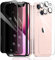 Fylnatc 2×Privacy Screen Protector for iPhone 13 + 2×Camera Lens Protector + 1×Back Tempered Glass Film + 1×Installation Frame, Anti Spy 9H Hardness Bubble Free Impact-Private Protection