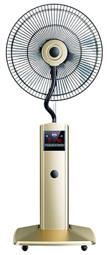 YCYRF Ventilateur Brumisateur Oscillant avec Affichage LED, Ventilateur sur Pied Brumisateur avec TéLéCommande, 3 Vitesses et Modes Silencieux, Minuterie de 12 H pour la Maison, L'usine(50cm/20in)