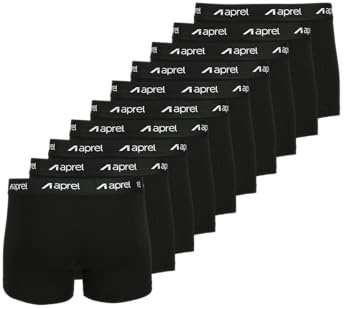 APREL Boxershorts Herren 10 Pack – Herren Unterhosen aus Baumwolle & Elastan – Enganliegende Trunks, Kurzer Schnitt, Atmungsaktiv Unterhosen Männer, Bequeme Unterwäsche für Jeden Tag