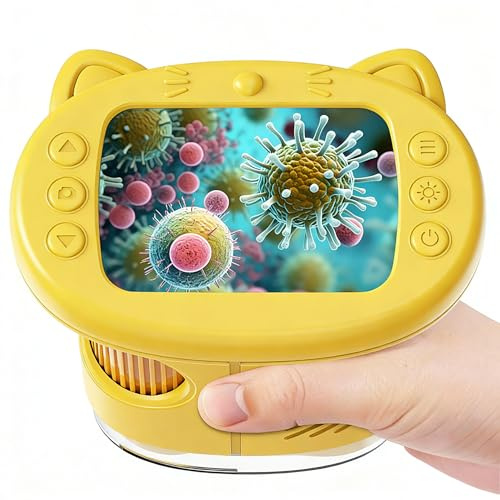 1000X Handheld Digital Microscope for Kids, Pocket Microscope with 2.0 IPS Screen, Portable STEM Science Toy for Ages 4-12, Educational Birthday Gift for Boys Girls, Outdoor Exploration Kit
