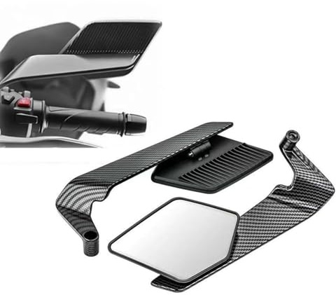 Motorrad-Spiegel Für Aprilia SXR 50 2021-2024,360° Drehbar CNC Rückspiegel Motorrad,Unterlenker Spiegel Kompatibel mit Motorrädern,ATV,Scooter,Roller,B-Carbon
