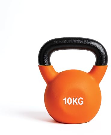 Bestfor Neoprene Kettlebell Cast Iron Weight with Non Slip Coating Ergonomic Handle Flat Base for Strength Training Fitness Home Gym Workout Equipment 10kg