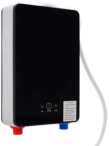 Chauffe Eau Instantané,Chauffe Eau Électrique Sans Réservoir,6500W Mini Chauffe Eau Mural,Avec Affichage la TempéRature,Température Constante LED,Douche Salle De Bain Cuisine Maison Hôtel Appartement