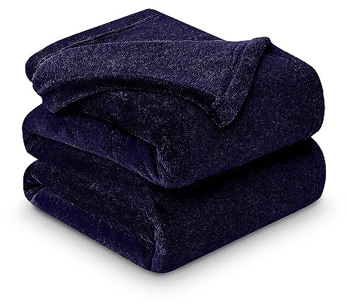 Gaveno Cavailia Super Soft Faux Fur Fleece Plain Throw Blanket, Blue, Double, 150 x 200 cm