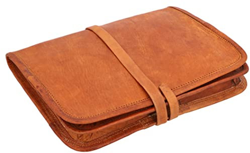 Gusti Cuir nature - Housse ordinateur portable Chuck Pochette Notebook 10,1 Porte-documents vintage unisexe en cuir de chèvre Marron L9
