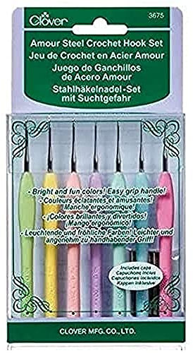 Clover CL3675 Haken Hook Set, Grün/Gelb/Violett, 1