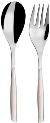 BUGATTI Glamour Set Posate a Servire, Acciaio Inossidabile, Avorio, 16x26x3 cm