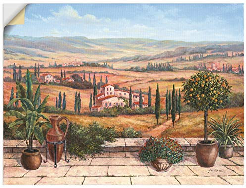 ARTland Wanddeko Wandtattoo selbstklebende Vinylfolie 120x90 cm Toskana Landschaft Italien Malerei Terrasse T4BP