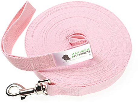 Maximum Pet Products Pink Dog Training Lead 50ft/15m