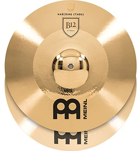 Meinl Cymbals MA-B12-16M Marschbecken Paar Medium B12 Bronze 40,6 cm (16 Zoll) inkl. BR5 Marschbeckenriemen