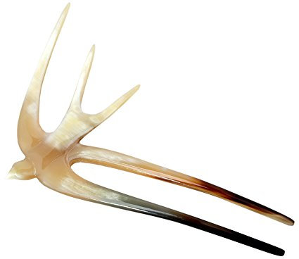 Marycrafts Vogel schlucken Haarnadel Haarstab Haar Stöcke Haarschmuck aus Büffelhorn (Mehrfarbig)