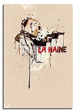 Paul Sinus Art La Haine 90x 60cm Keilrahmenbild Kunstbild Aquarell Art Wandbild auf Leinwand fertig gerahmt Original Unikat