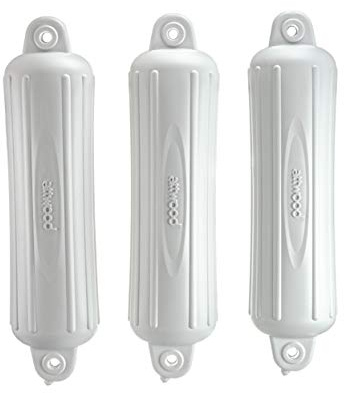 Attwood 93553P2 SoftSide Boat Fender, White, 5-Inch x 22-Inch, Pack of 3