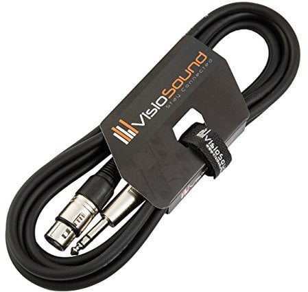 Female XLR to 6.35mm Stereo TRS Jack Lead/Balanced Signal/Audio Patch Cable 3m Black