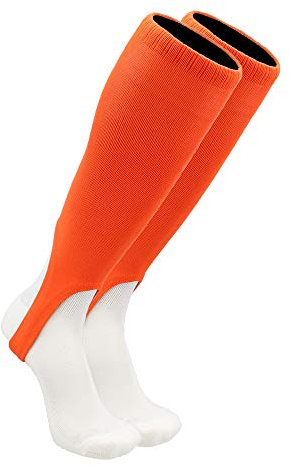 (Large, Orange) - TCK Sports Solid Colours 18cm Baseball/Softball Stirrups