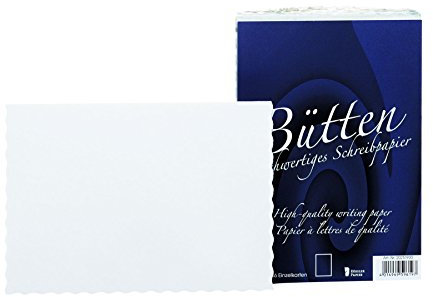 Rössler Papier 20251930 - Papel hecho a mano - tarjeta individual A6, 50 unidades, blanco