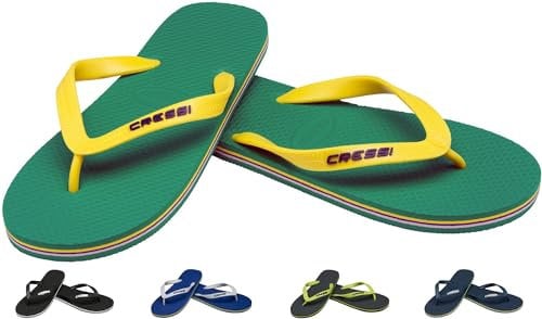 Cressi Beach, Infradito per Piscina Unisex – Adulto, Verde/Giallo, 41/42