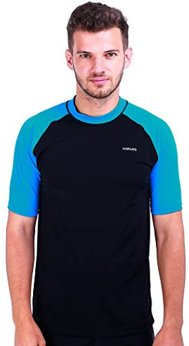 Herren Rash Vest Rashguard Kurzarm schwarz Schnorcheln Schwimmen Surfen Tops Tauchen Anzug Beach T-Shirt Shortsleeve