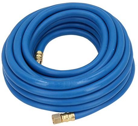 10m Air Hose 8mm Soft Rubber Air Line Compressor 1/4 BSP Brass Ends High Vis