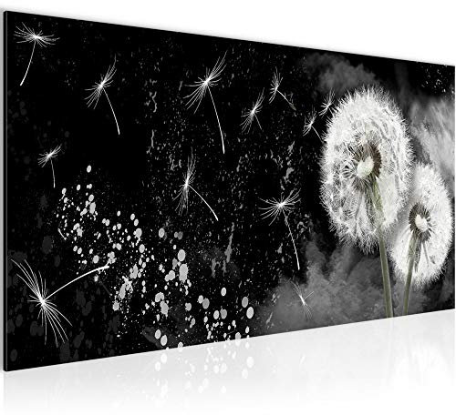 Runa Art Wandbild Pusteblume 1 Teilig 100 x 40 cm Modern Bild auf Vlies Leinwand Abstrakt Wohnzimmer Schlafzimmer Grau 015812c