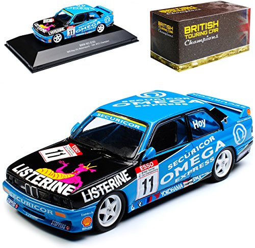 B-M-W 3er E30 M3 M-Team Vic Lee Will Hoy BTCC 1991 Blau mit Sockel 1/43 Atlas Sonderangebot Modell Auto