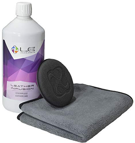 ADVANTUSE - Lederpflege Set - Liquid Elements Leather Infusion 500ml + Applikator + ADVANTUSE Mikrofasertuch
