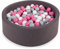 Angelove Piscina di Palline per Bambini 7cm Tondo 90x30cm/200 Palline Grigio Scuro: Grigio/Bianco/Rosa Chiaro