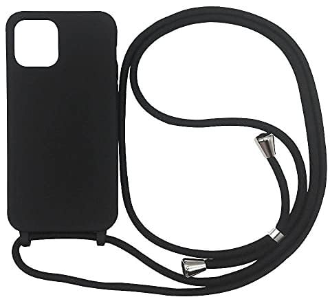 Ququcheng Kompatibel mit iPhone 11 Pro Hülle,Handykette Hülle Silikon Seil Necklace Handyhülle mit Kordel Tasche TPU Bumper Schutzhülle für iPhone 11 Pro-Schwarz