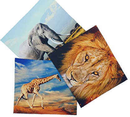 Go Optical Microfiber Glasses Spectacle Phone Lens Screen Cleaning Cloths African Savanna Theme X 3 Microfibre (3pc Mixed Pack)