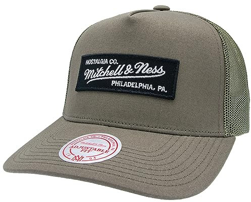 Mitchell & Ness Trucker Snapback Essential - Box Logo, Olive