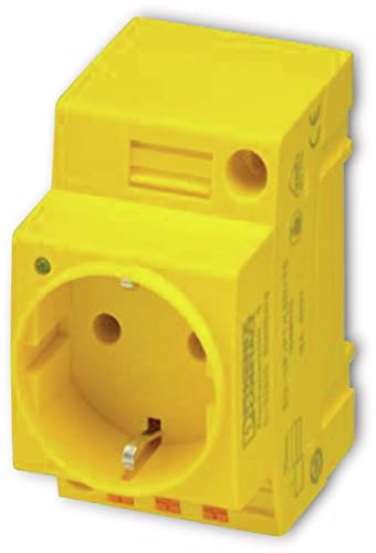 PHOENIX CONTACT EO-CF/PT/LED/YE Steckdose, Steckgesicht Typ CF, Push-in-Anschluss, Leuchtanzeige, zur Montage auf Tragschiene im Service-Interface oder Direktmontage, 5 Stk