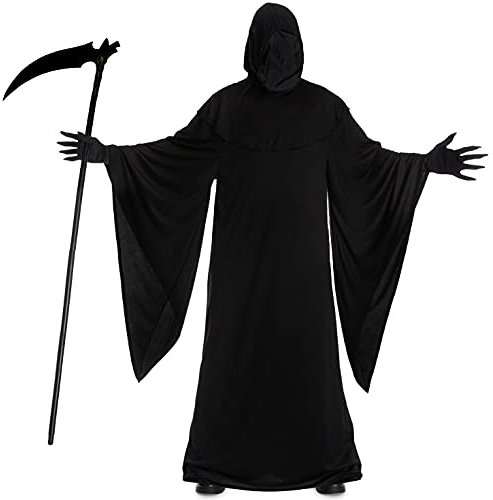 Morph Disfraz La Muerte Adulto Hombre, Disfraz Fantasma y Parca para Halloween, L