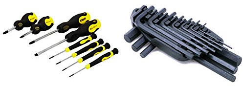 Rolson 28852 8 pc Screwdriver Set & 40352 10 pc 1.5 -10 mm Hex Key Set