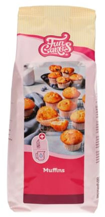 FunCakes Mix für Muffins, Backen Sie einfach köstliche Muffins, perfekte amerikanische Muffins, geeignet für die Herstellung von Blaubeermuffins oder Schokoladensplitter-Muffins, Halal., 1 kg