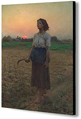 Kunstdruck auf Leinwand, Motiv The Song of the Lark von Jules Adolphe Bretonisch, verschiedene Größen (A3, 40,6 x 30,5 cm)