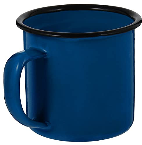 Operitacx Tazza da tè in metallo smaltato: tazze da caffè da campeggio vintage con manico mug tazza per feste di Natale e stoviglie