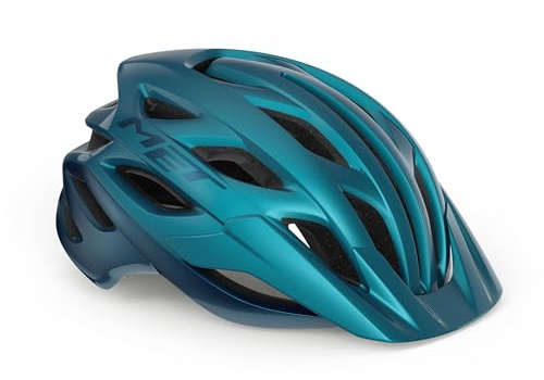 MET Helm, Erwachsene, Unisex, Blau glänzend M, Größe 56-58