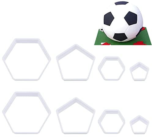 8 Stücke Fußball Muster Keks Ausstecher Fußball Ausstechformen Fußball Fondant Kunststoff Schneider für DIY Handwerk Fondant Kuchen Dessert