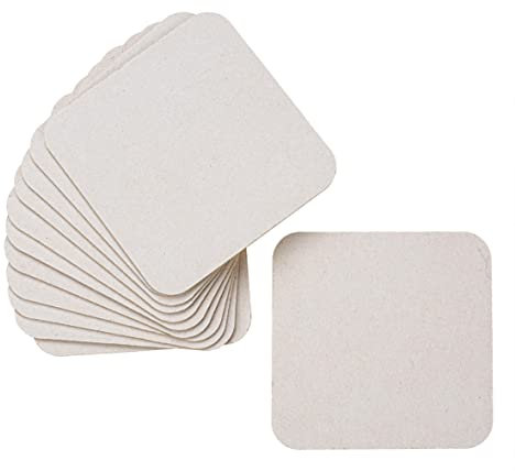 GLOREX Dessous de Verre en Carton, Blanc, 93 x 93 mm