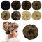PARXITN Messy Bun Scrunchie Echthaar Zerzauste Hochsteckfrisur Haarteile Chignon Haarteil Wellig Lockig Pferdeschwanz Verlängerung Dutt Haarteile für Frauen