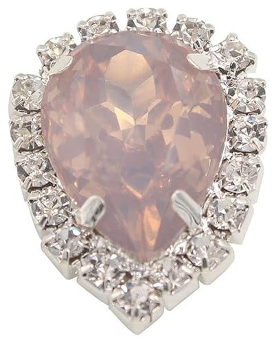 Fangren zx 10pcs 25x19mm Rhinestones with Claw Strass Trim Resin Stones and Crystal Waterdrop Flatback Applique Glue on Bowknot Applicator t906 (Color : Gun Metal)