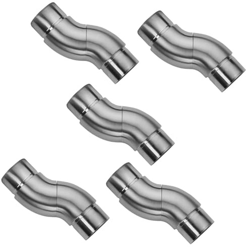 5 x Edelstahl Rohrbogen verdrehbar Ø 42,4 mm Handlauf Geländer Eckverbinder