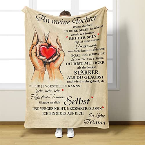 ACCZ Kuscheldecke,Personalisierte Decke An Meine Tochter, Mutter für Tochter Positiv Ermutigen Decke Deutsch,für Tochter Weihnachten oder Geburtstagsgeschenk Decke Bett Sofa