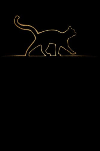 Notizbuch goldene Katze , schlicht schwarz und gold , ca A5 Softcover | Bullet Journal | Notizheft | Gold Cat | Tagesplaner: 140 Seiten | dottet | ... Sketchbook | Skizzenbuch | black | punktiert