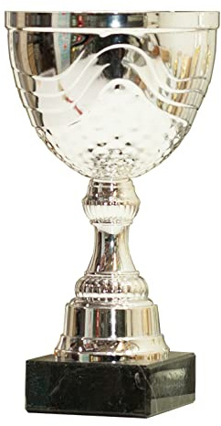 tecnocoppe Coupe avec tasse en métal hauteur 22 cm avec base en marbre noir. Plaque personnalisée cadeau Prix modernes économiques sportifs Trophée