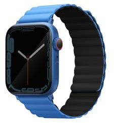 UNIQ Revix Uhrenarmband, Blauschwarz, für Apple Watch 41 mm, Zweifarbig, Wasserdicht, Silikon