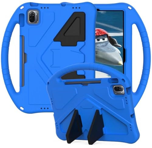 Funda infantil para XiaoMi Pad 5, funda para tablet compatible con XiaoMi Pad 5 Pro de 11 pulgadas 2021, funda con asa, apta para niños, duradera, ligera, a prueba de golpes, color azul