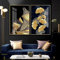 Nordic Leinwand Malerei Blatt und Geometrie Bild Dekor Kunst Malerei Ölgemälde Wandbild Poster Moderne Wandkunst Bild Home 60x80cmx2 Rahmenlos