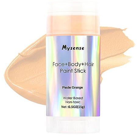 Mysense Pastel Orange Face Hair Paint Stick,Water Based Washable Temporary Hair Paint,Non-toxic Cream Body Painting for Adults and Children Halloween Costume SFX Cosplay Makeup,0.5oz(15g)
