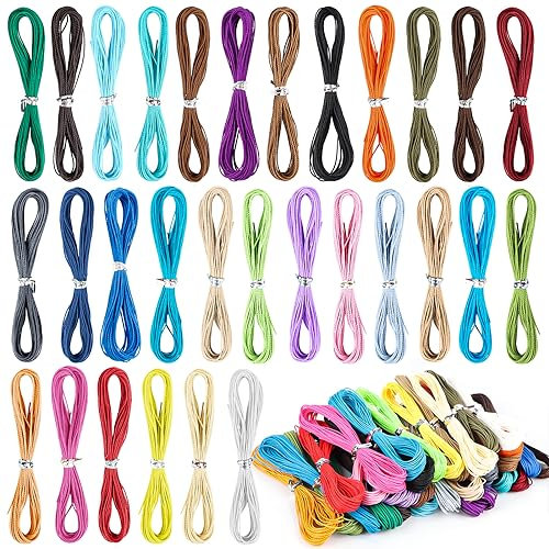 30 Stück makramee garn 1mm gewachste baumwollschnur nylonschnur für armbänder makramee garn für armbänder Armband Schnur makramee Armband schmuckband für DIY Armbänder, Basteln, Schmuck